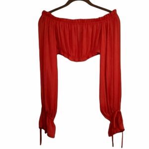 Forever21 Persimmon Flounce Super Cropped Top